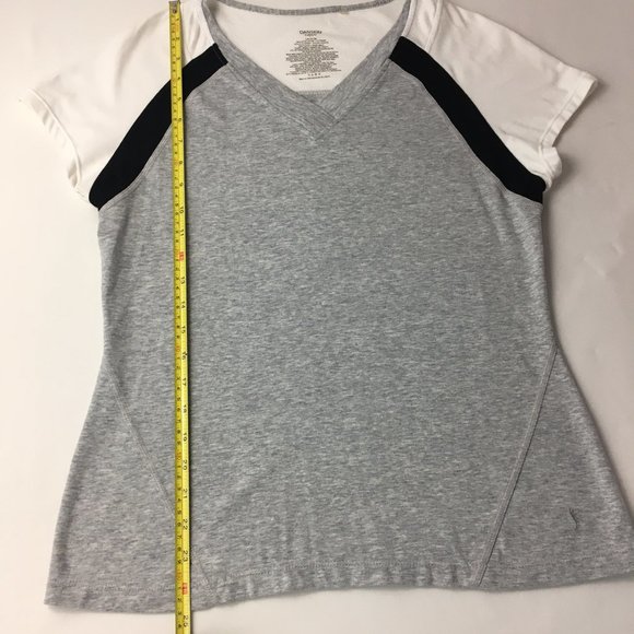 2 Gray T-Shirts Time And Tru, Danskin V-Neck Women's Large - Picture 11 of 11
